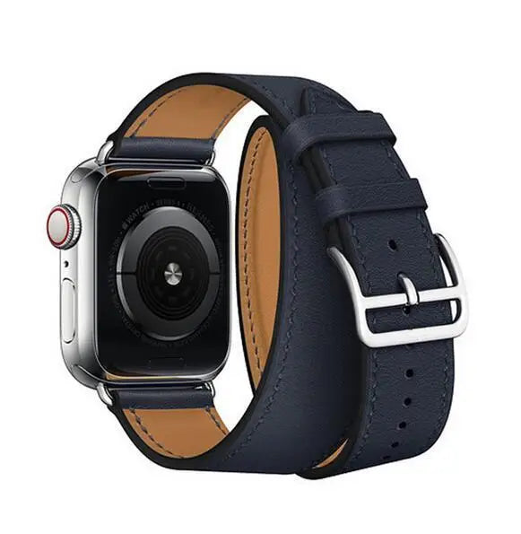 Genuine Leather Bracelet Strap For Apple Watch Band 45mm 49mm 41mm 44mm 42mm 40mm band iWatch Ultra/2 10 42/46mm 9 8 7 6 5 4 SE